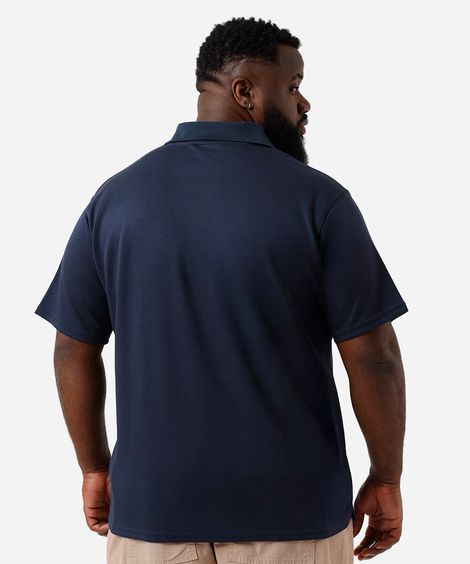 polo masculina com viscose gola v plus size azul