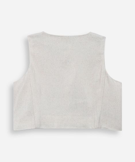 colete infantil de viscolinho com botões bege