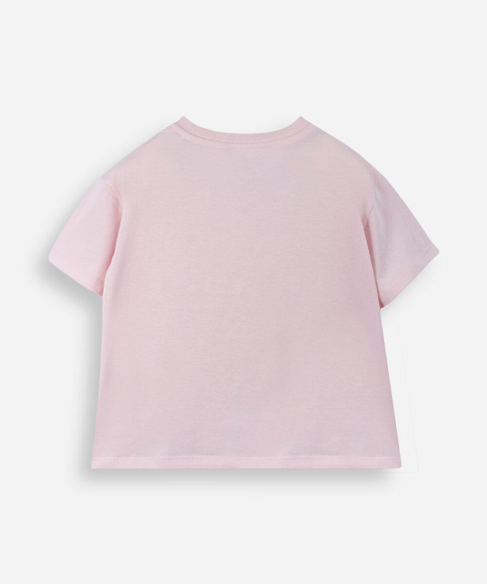 camiseta infantil de algodão capivara rosa