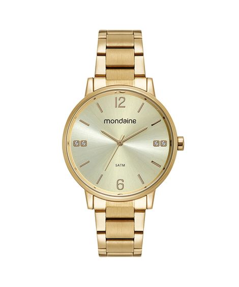 kit relógio mondaine 32600lpmkde1k1 analógico dourado
