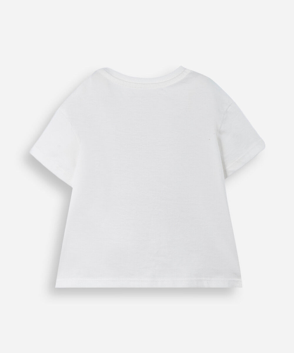 blusa infantil de algodão com paetês hello kitty off white