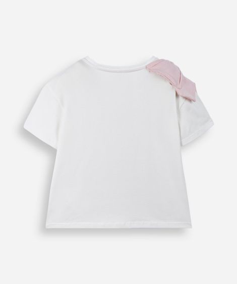 blusa infantil de algodão com laço off white