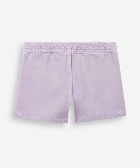 short saia de algodão com pregas lilás