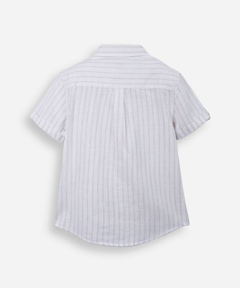 camisa infantil de algodão com manga curta branco