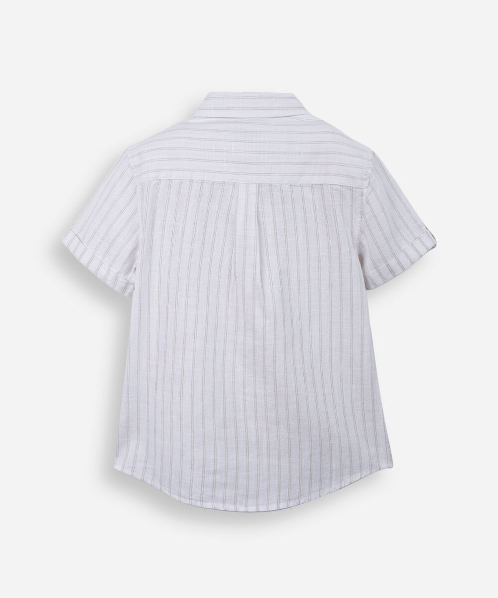 camisa infantil de algodão com manga curta branco