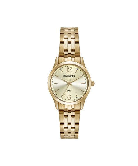 kit relógio feminino mondaine analógico 32606lpmkde1k1 dourado