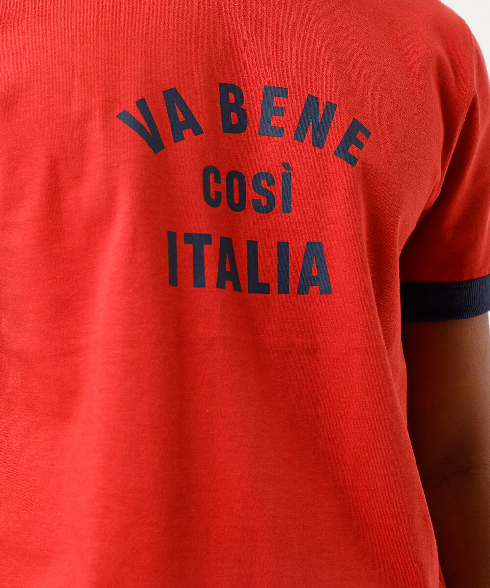 camiseta masculina de algodão estampada vermelha