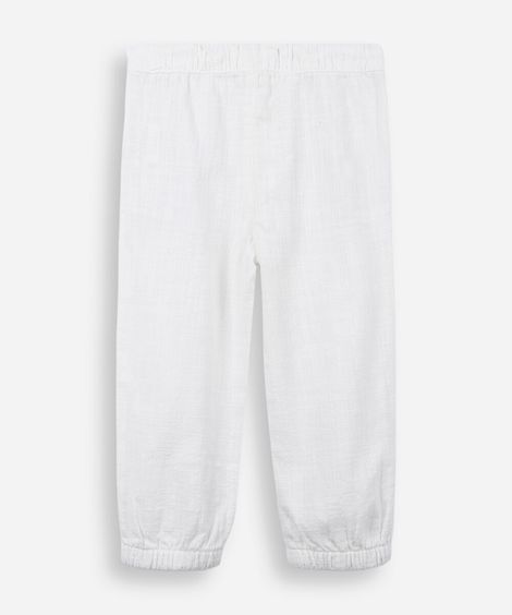 calça infantil de algodão com bolsos off white