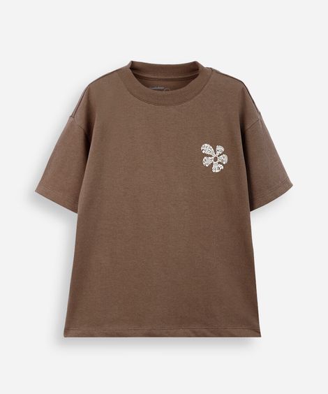 camiseta infantil de algodão bob esponja marrom