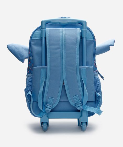 mochila infantil de rodinha stitch azul