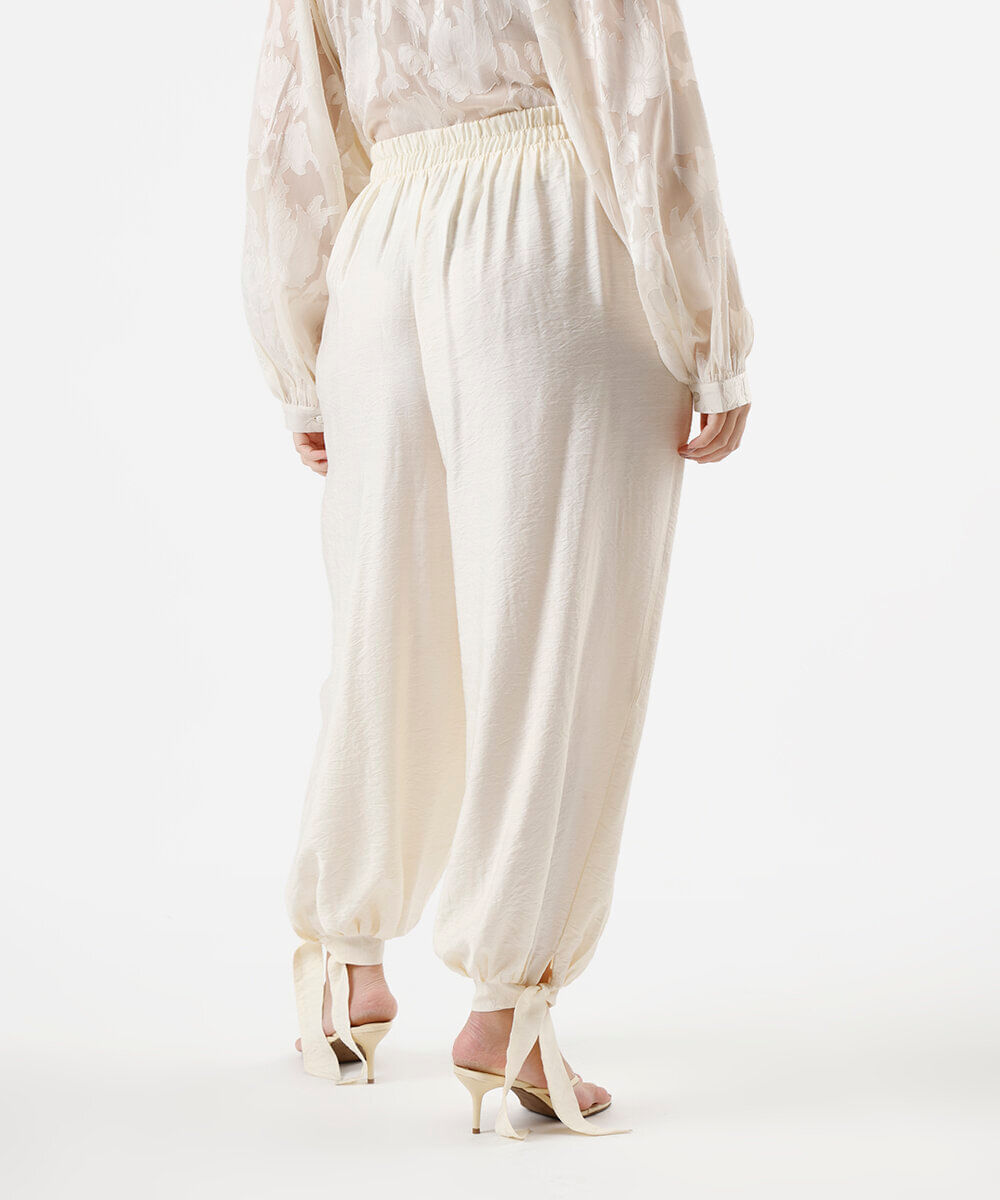 calça aladim feminina com viscose cós elástico plus size off white