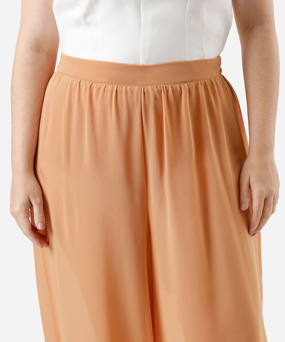 calça aladim feminina cós elástico plus size laranja