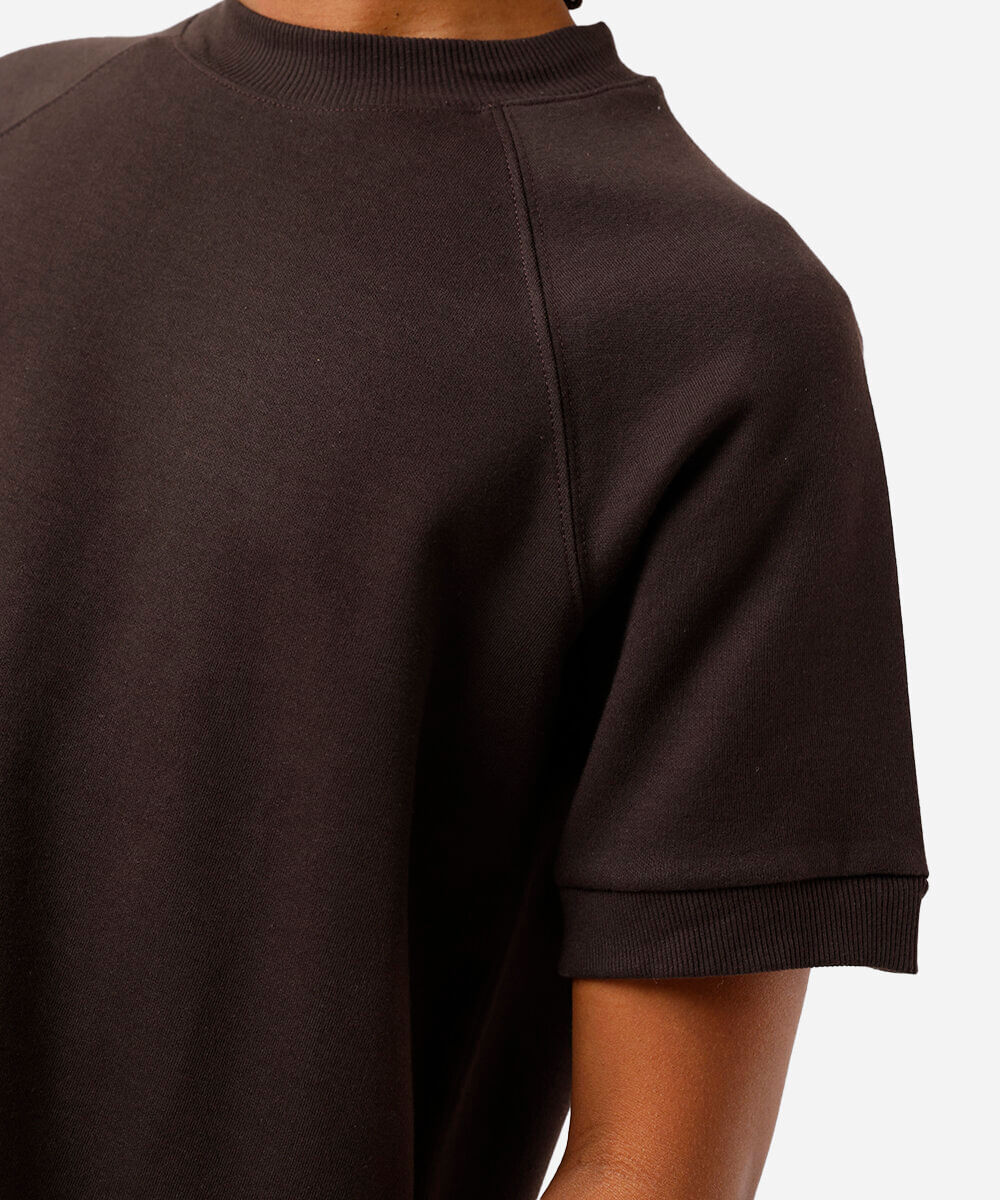 camiseta slim masculina manga curta raglan marrom