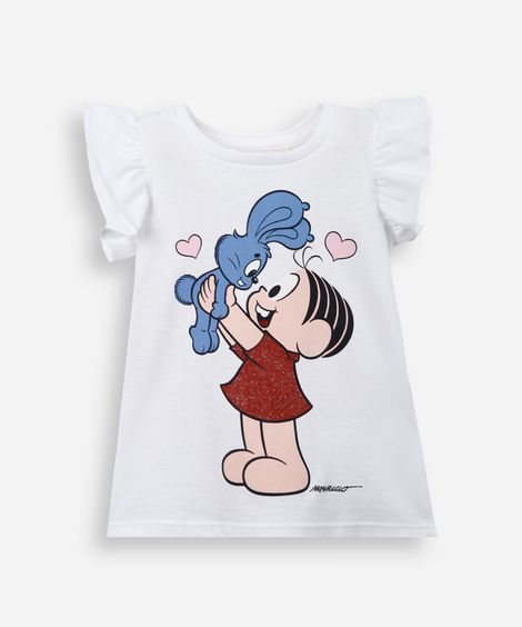 blusa infantil de algodão mônica e sansão off white