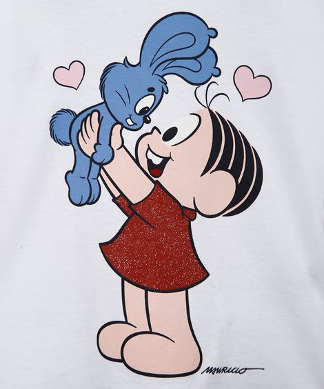 blusa infantil de algodão mônica e sansão off white