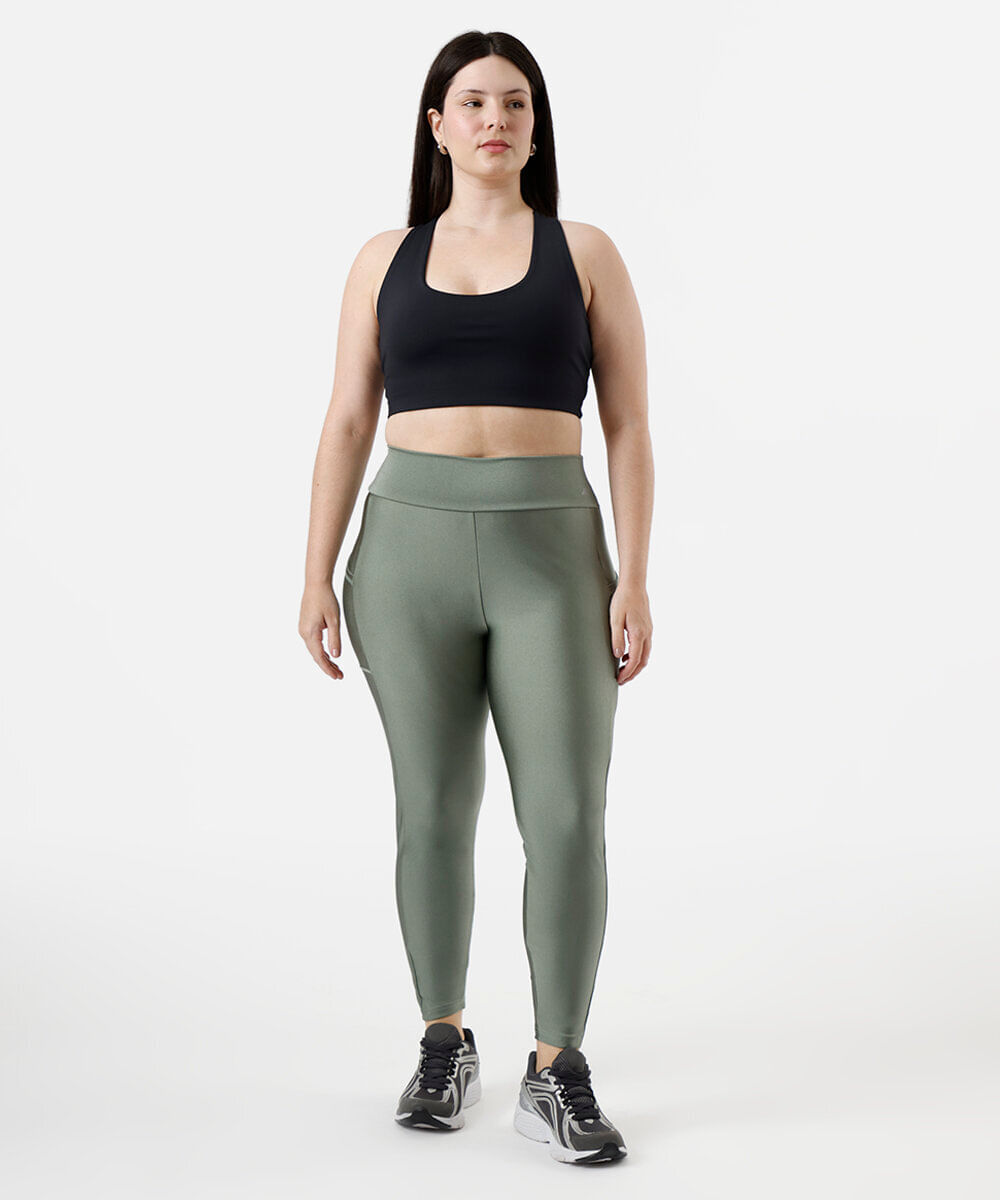 calça legging feminina esportiva plus size verde