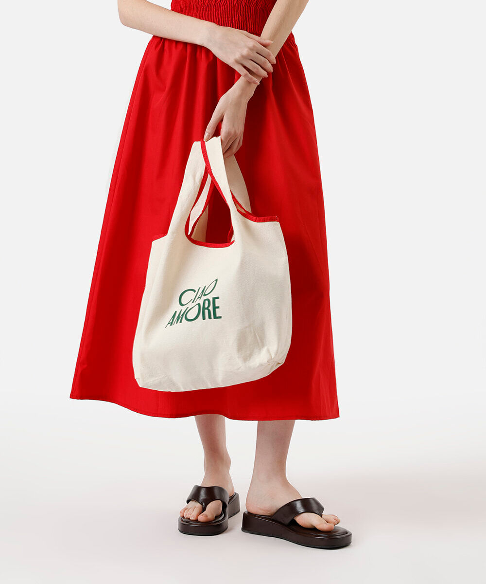 ecobag algodão ciao amore off white