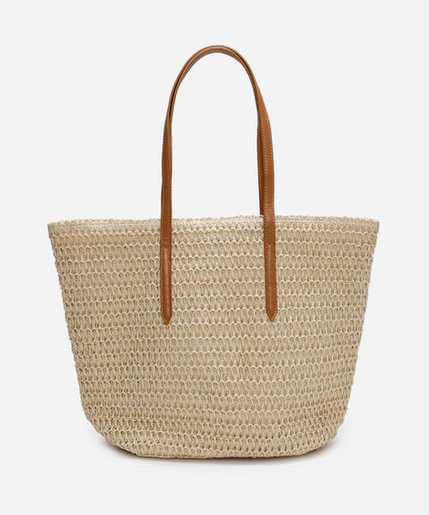 bolsa shopper texturizada bege