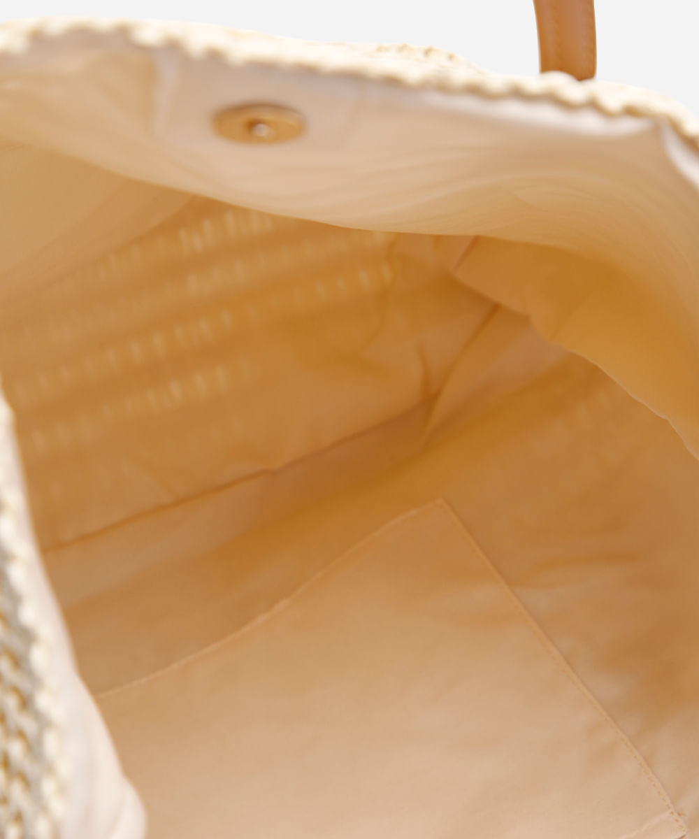 bolsa shopper texturizada bege