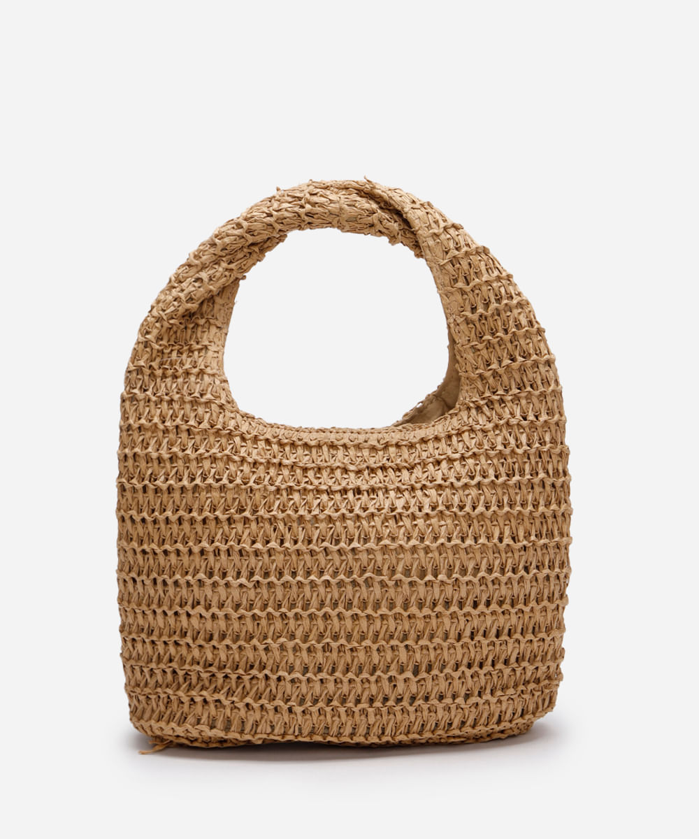 bolsa baguete texturizada com brilhos bege