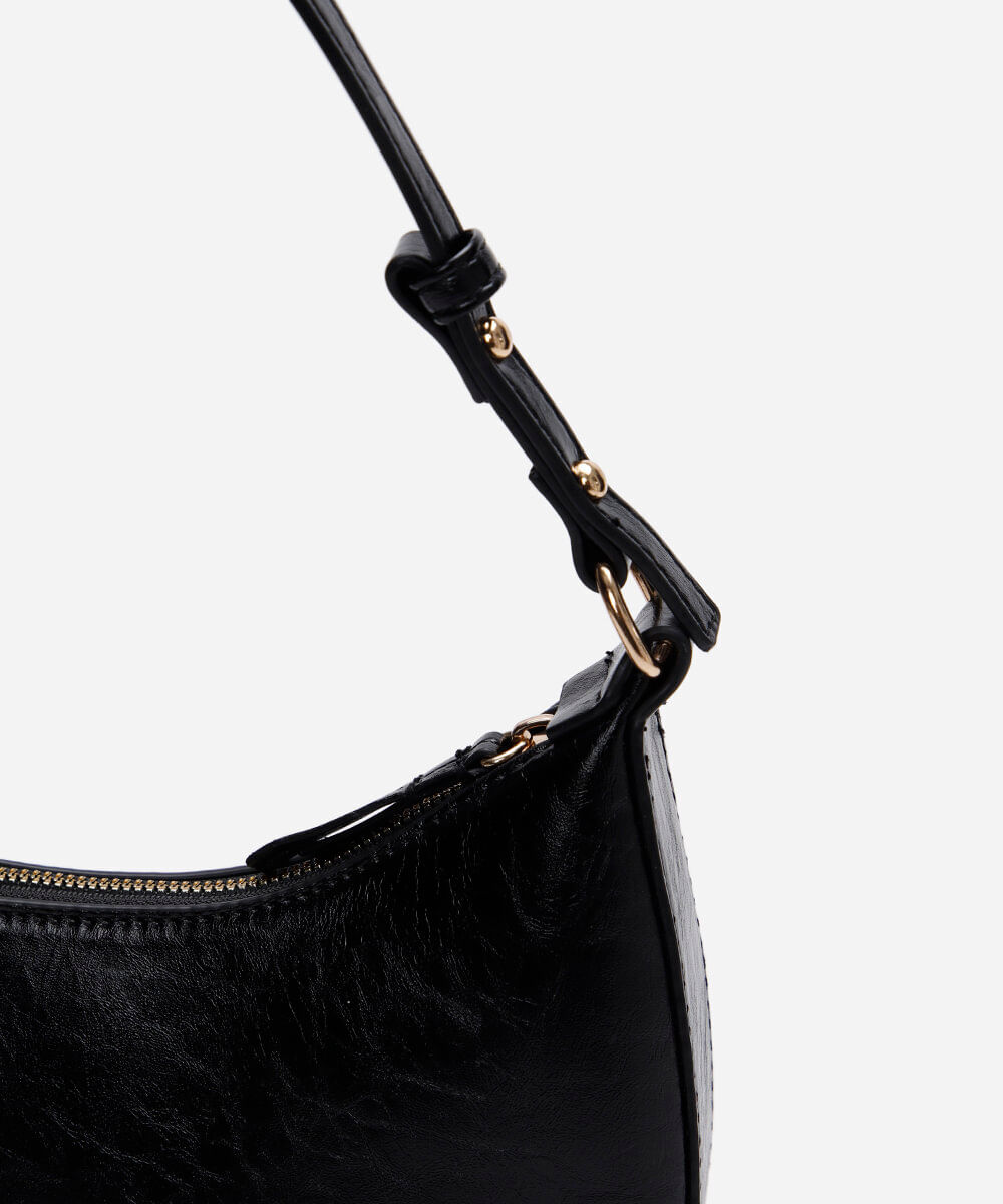 bolsa baguete alça fina preto