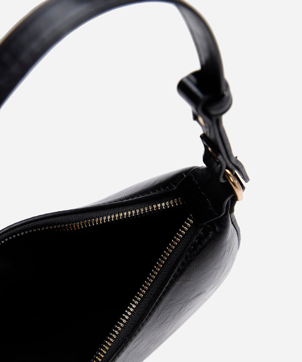 bolsa baguete alça fina preto