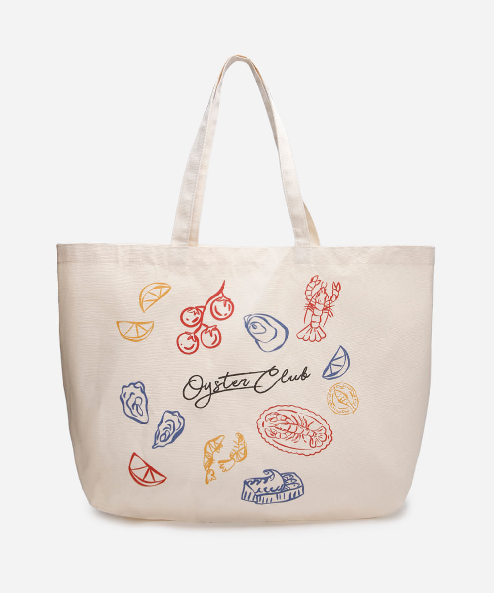 ecobag de algodão estampada amarela