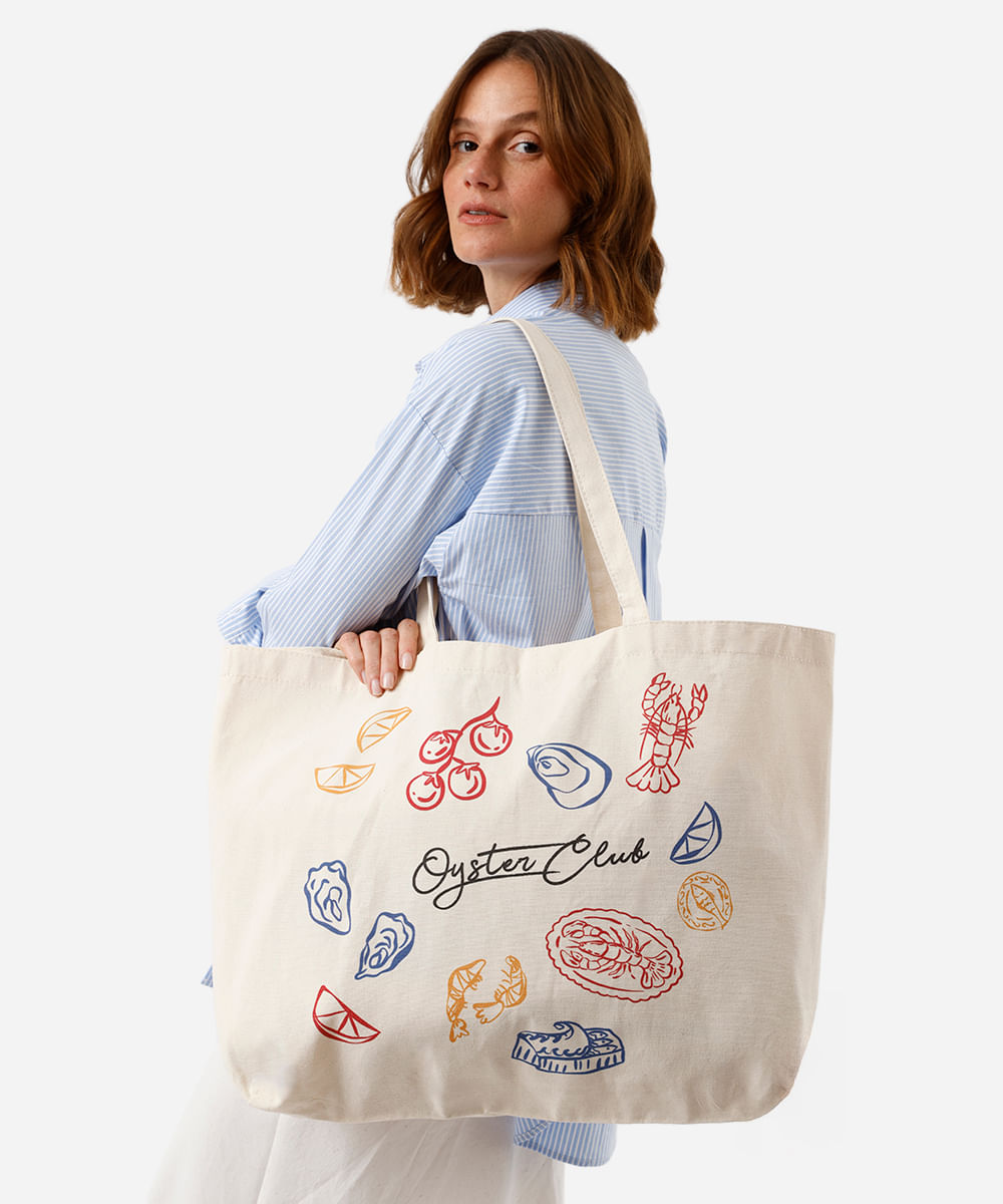 ecobag de algodão estampada amarela