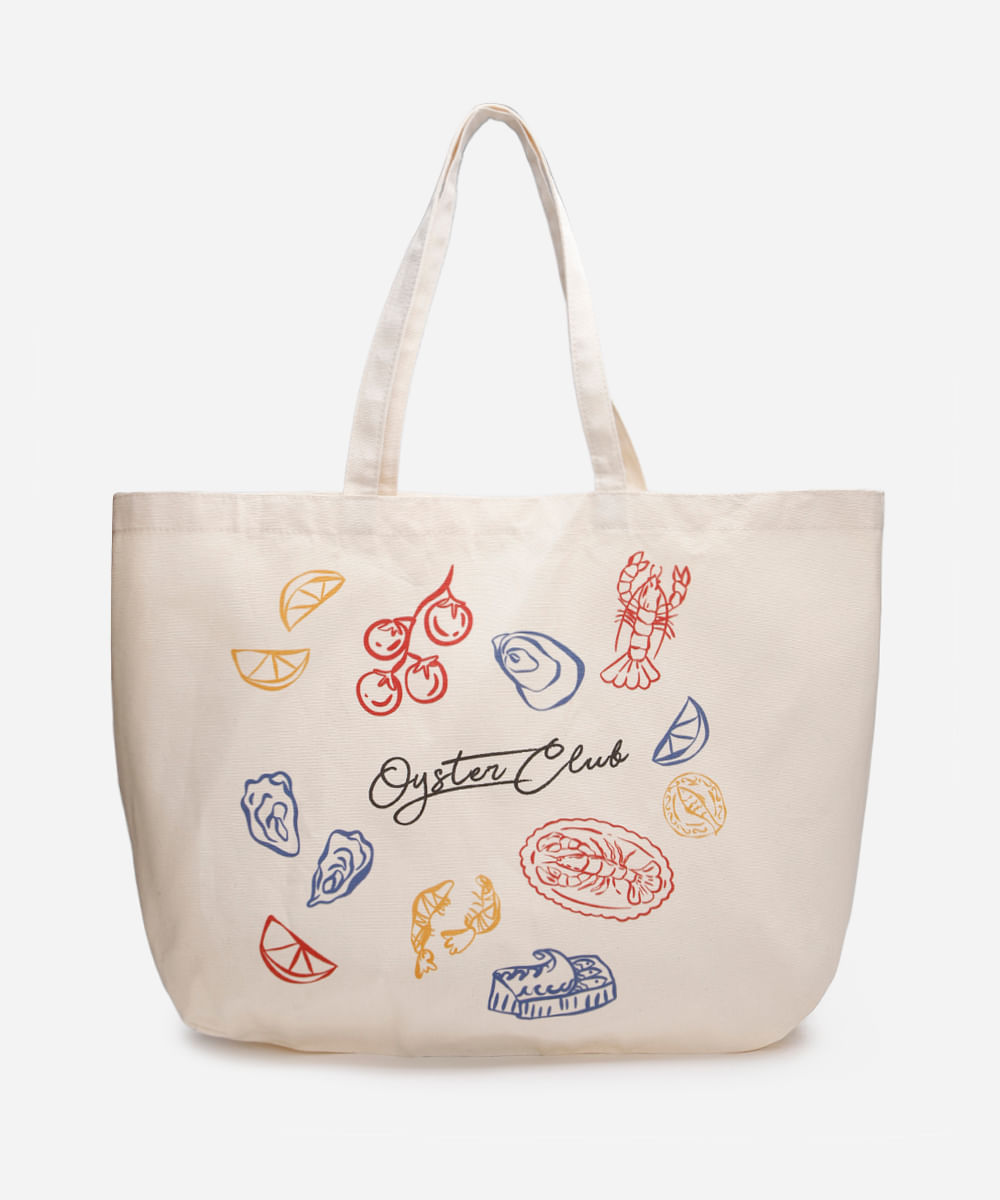 ecobag de algodão estampada amarela