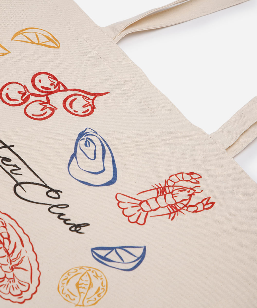 ecobag de algodão estampada amarela