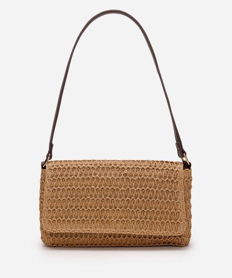 bolsa baguete texturizada bege