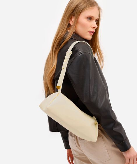 bolsa shoulder alongada soft off white