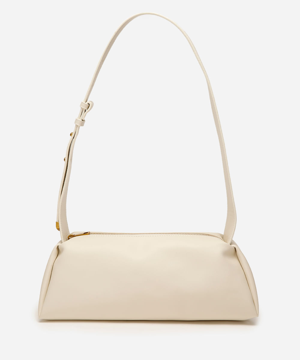 bolsa shoulder alongada soft off white
