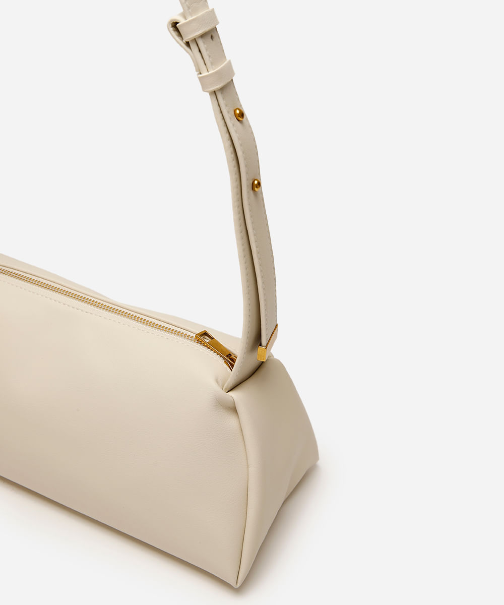 bolsa shoulder alongada soft off white