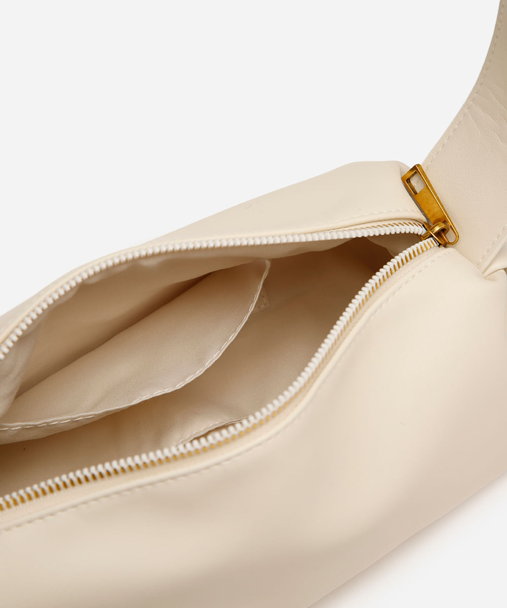 bolsa shoulder alongada soft off white