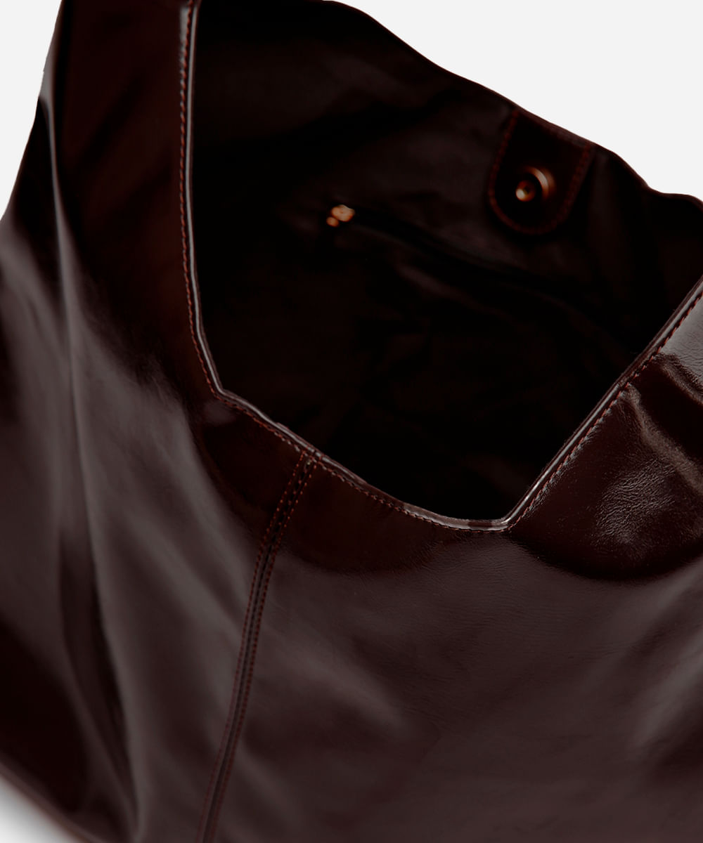 bolsa shopper com recorte marrom