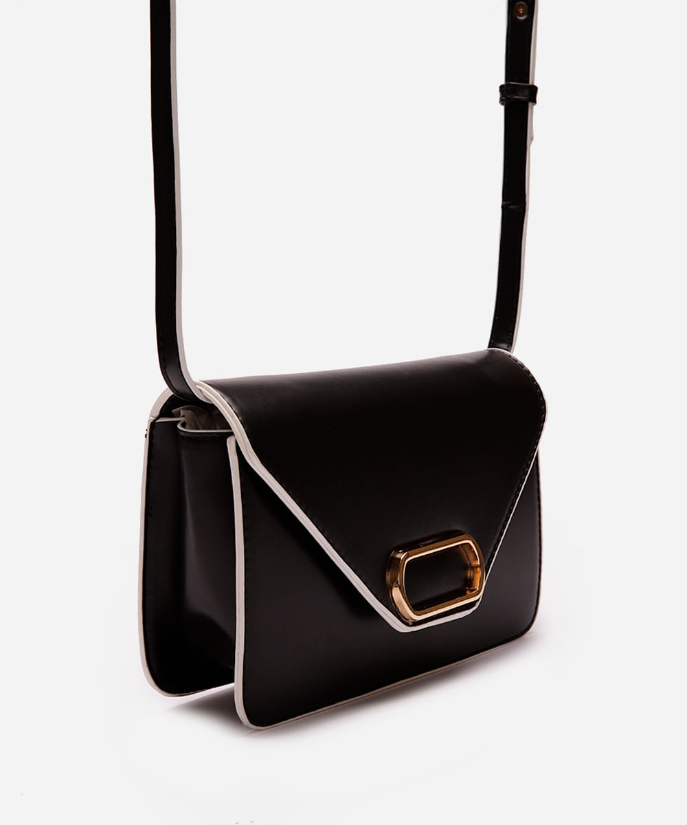 bolsa transversal estruturada preta
