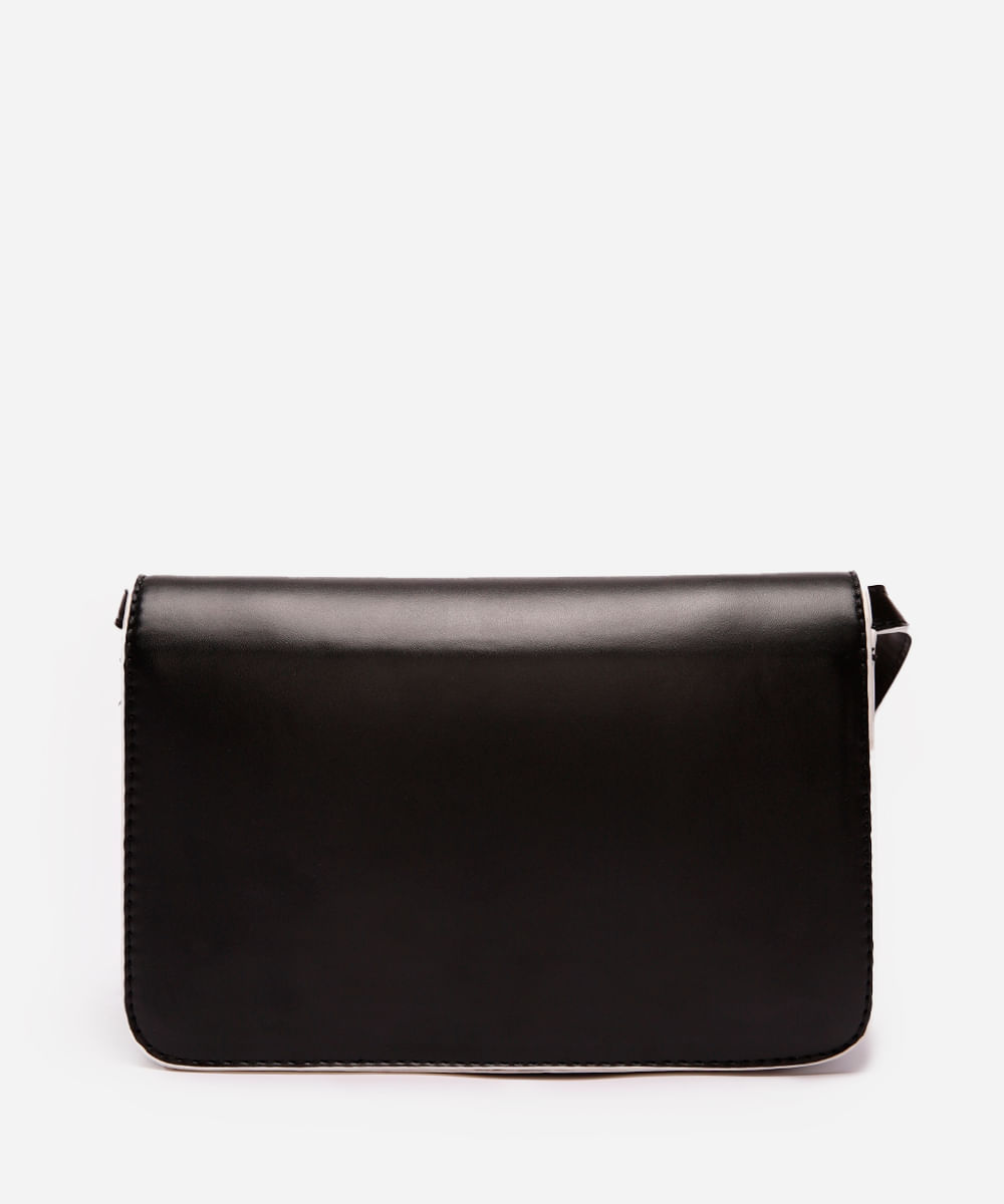 bolsa transversal estruturada preta