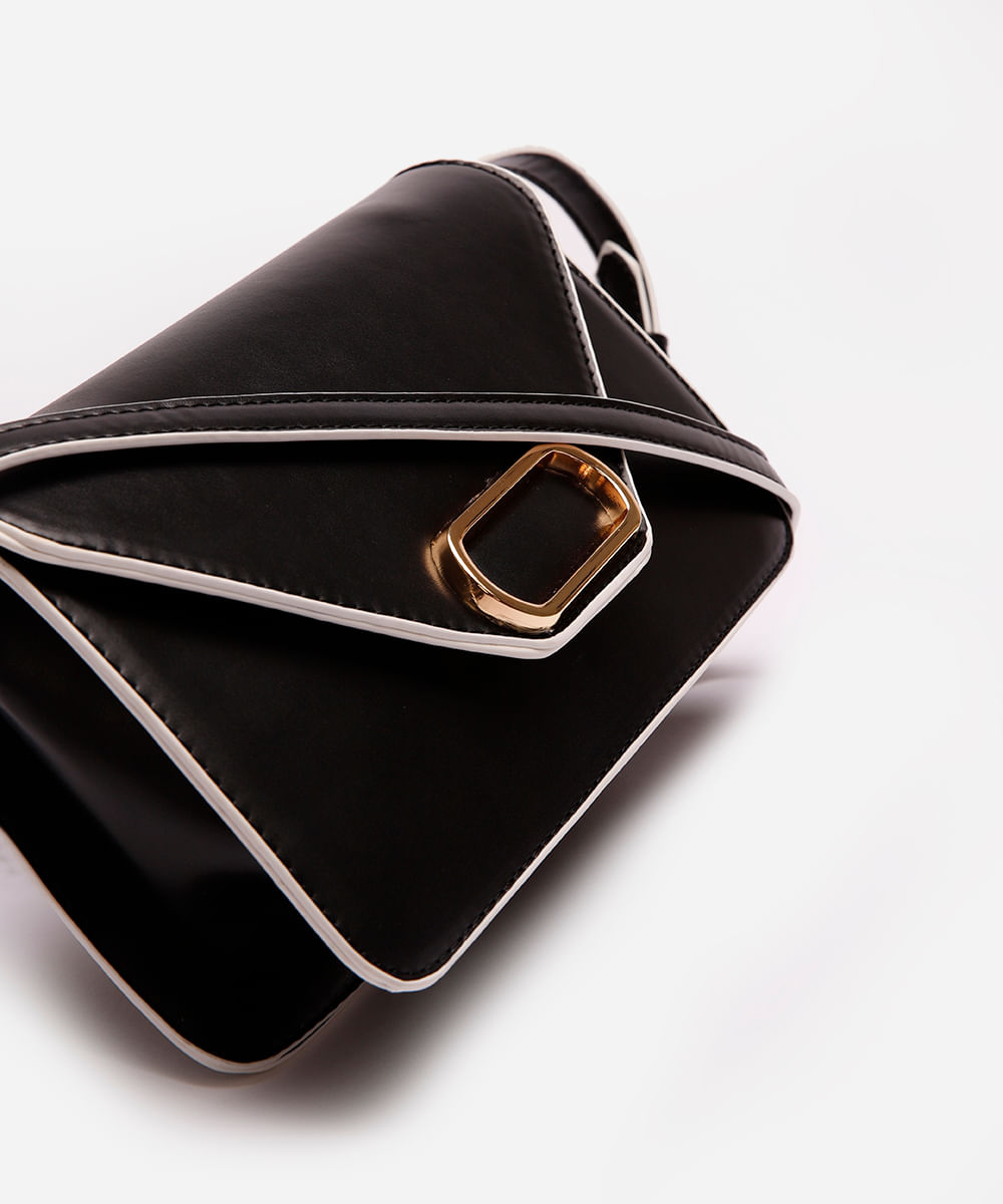 bolsa transversal estruturada preta
