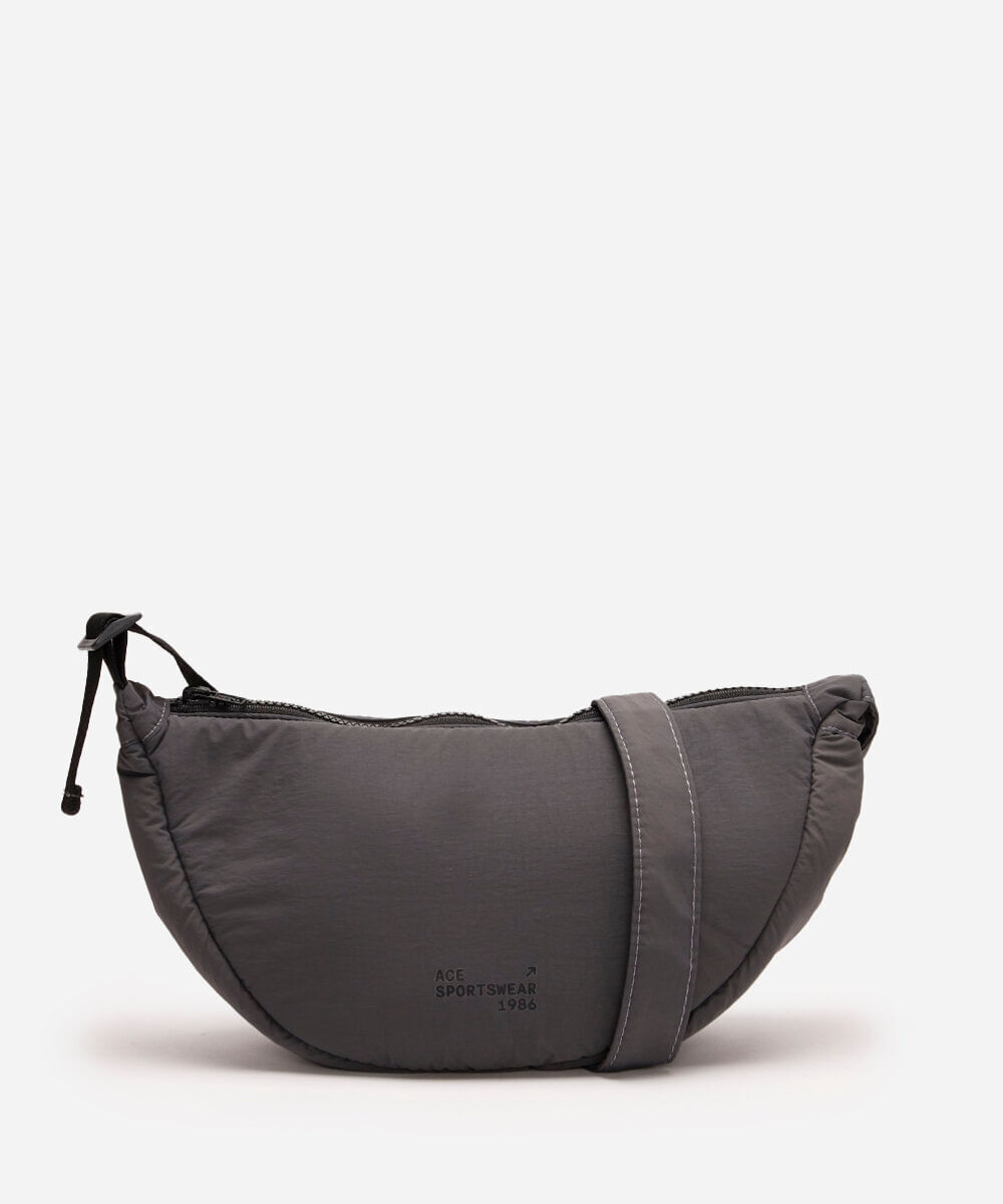 bolsa meia lua cinza
