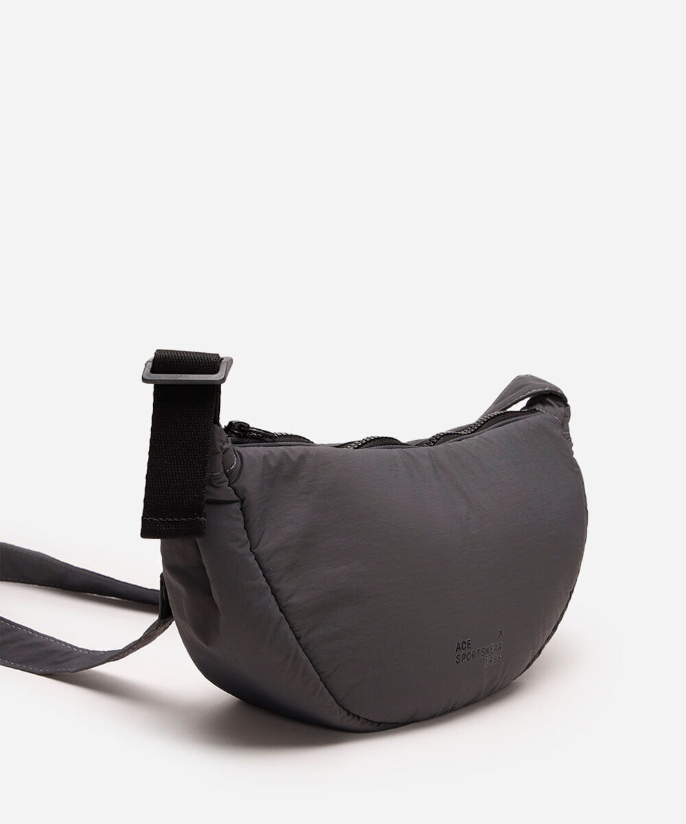 bolsa meia lua cinza