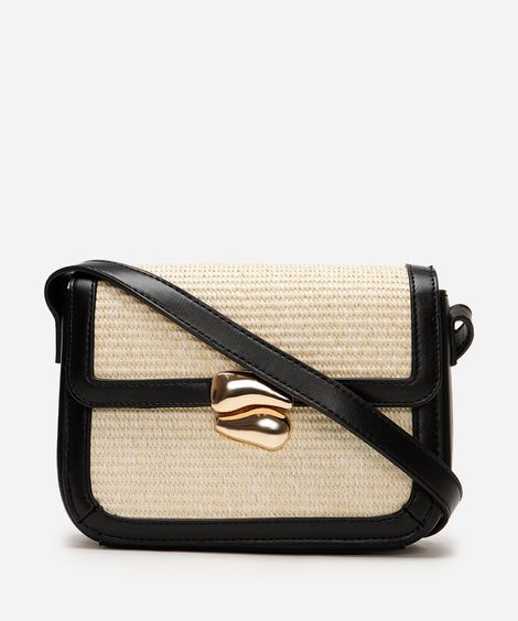 bolsa shoulder bag feminina texturizada preta