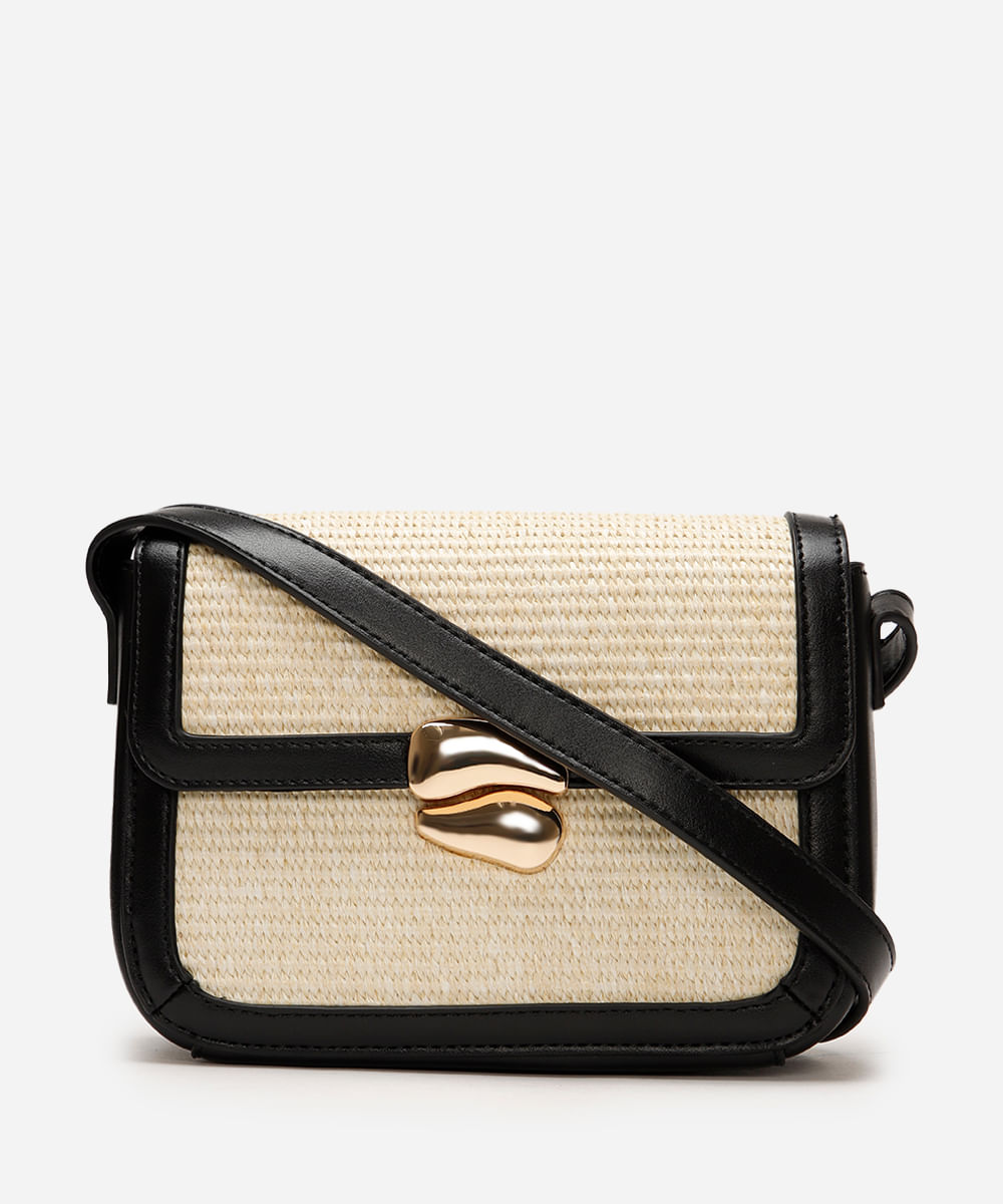 bolsa shoulder bag feminina texturizada preta