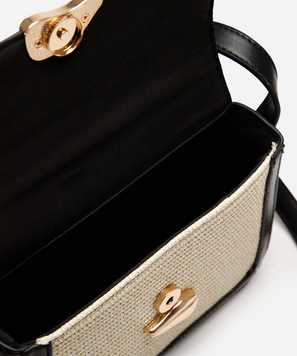 bolsa shoulder bag feminina texturizada preta