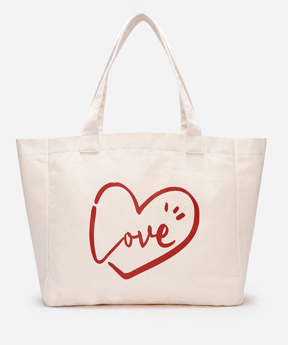 bolsa unissex tote bag shopper all you need is love the beatles bege