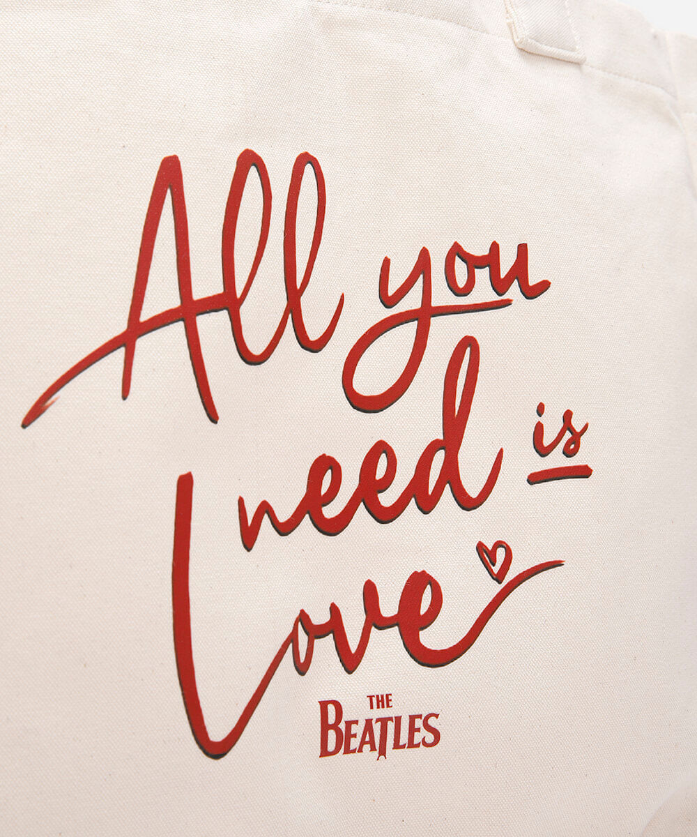 bolsa unissex tote bag shopper all you need is love the beatles bege