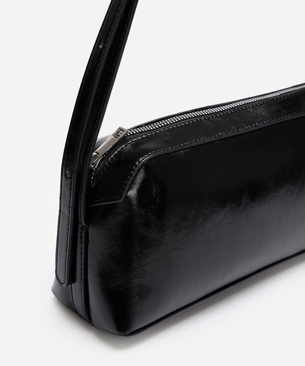bolsa baguete estruturada babi louise preta