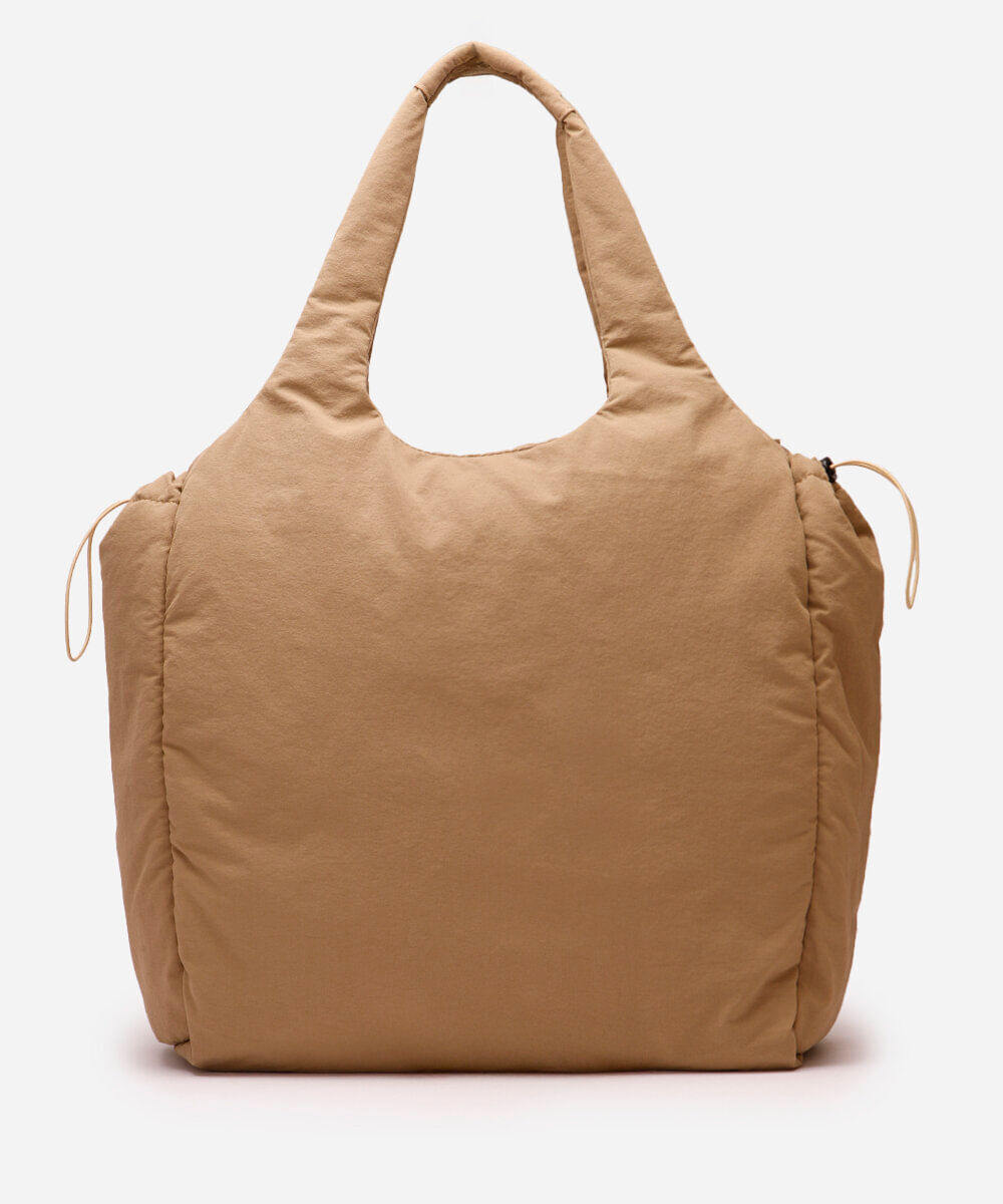 bolsa tote feminina texturizada bege