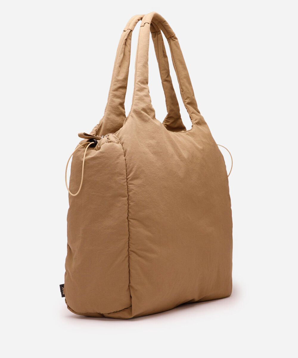 bolsa tote feminina texturizada bege
