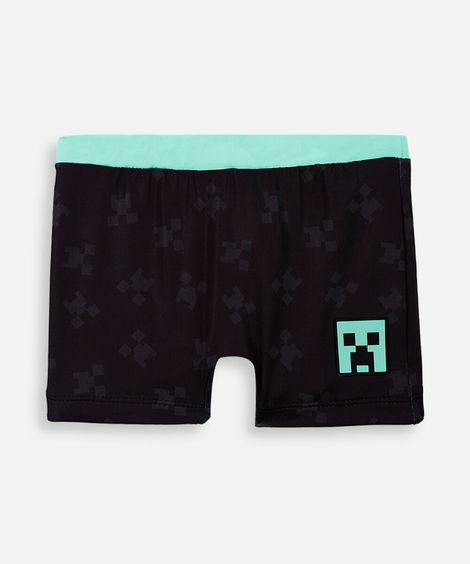 sunga infantil minecraft preto